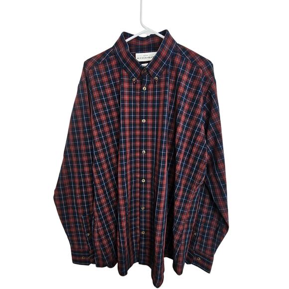 Mizzen + Main Leeward Shirt Blue Red Plaid Button Down Dress Shirt Men XXL - Picture 1 of 8